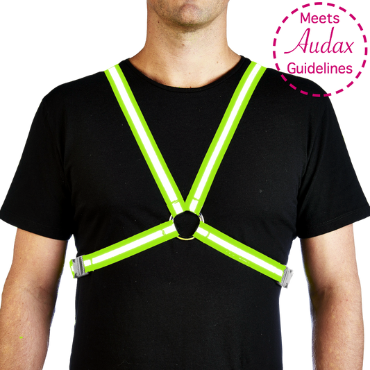 Reflective Cycling Harness - Fluro yellow / Audax